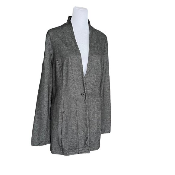 J. Jill Wearever Collection Women's Gray Knit Blazer Jacket Size Medium - Picture 4 of 10